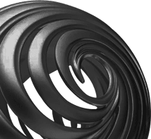 Talc Powder and Feldspar Company - Abstract swirling metallic sculpture